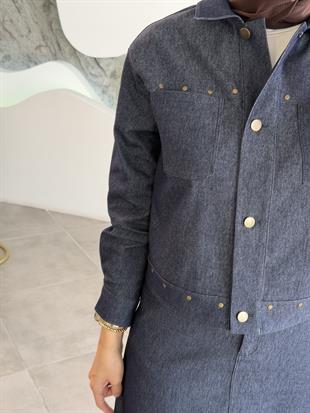 Belli Denim Zımba Detaylı Etekli Takım 25K6013 Lacivert