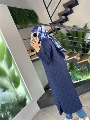 Belli Kapitone Dikişli Kap 25KA5003  Lacivert