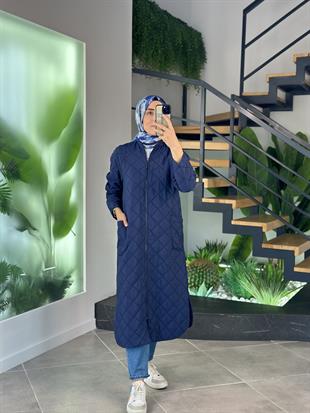 Belli Kapitone Dikişli Kap 25KA5003  Lacivert