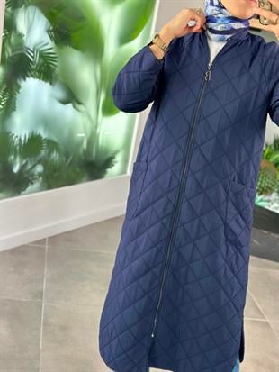 Belli Kapitone Dikişli Kap 25KA5003  Lacivert