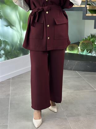 Belli Yelekli İkili Takım 25K6003 Bordo