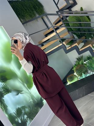 Belli Yelekli İkili Takım 25K6003 Bordo