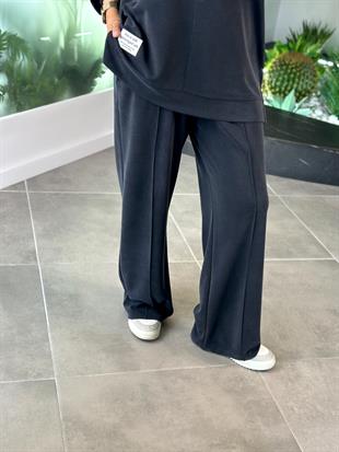 Etiket Ve Dikiş Detaylı Siyah Renk Kadın Takım