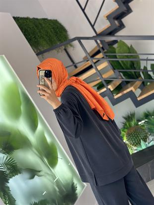 Etiket Ve Dikiş Detaylı Siyah Renk Kadın Takım