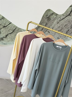Gül Renk Tonaton Baskılı Basic S-Shirt