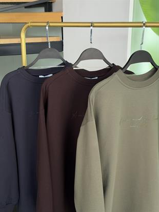 Haki Renk Parlak Tonaton Baskılı S-Shırt