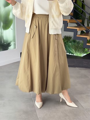 Haki Renk Premium Paraşüt Kumaş Balon Etek