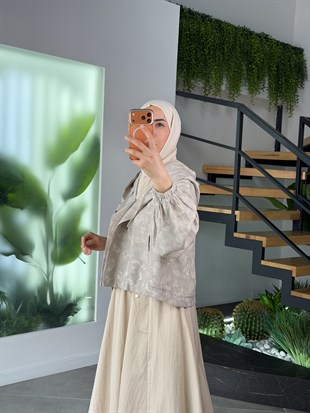 Haki Renk Şal Desenli Premium Ceket