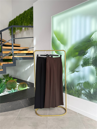 Kahve Renk Krep Kumaş Palazzo Pantolon