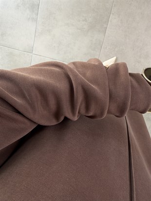 Kahve Renk Reglan Kol Pike Kumaş Basic Takım