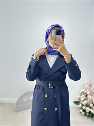 Kruvaze Yaka Astarlı Trenchcoat