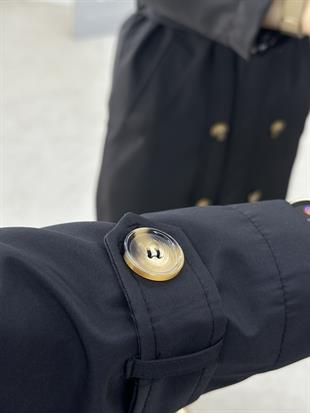 Kruvaze Yaka Astarlı Trenchcoat