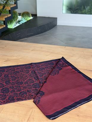 Lacivert- Bordo Renk Royal Motif Şal