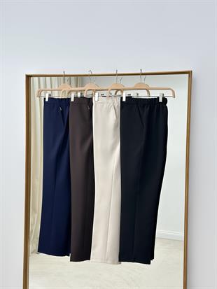 Beli Lastikli Lacivert Dar Paça Pantolon