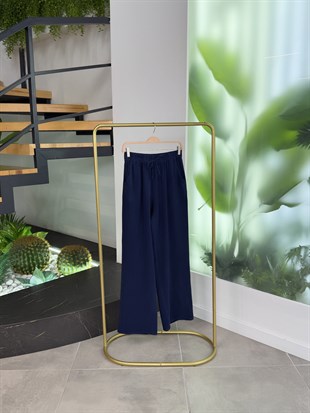 Lacivert Tensel Pantolon | Beli Lastikli Rahat Kadın Alt Giyim