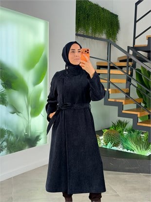 Lacivert Renk Seyyar Kemer Dik Yaka Giyçık