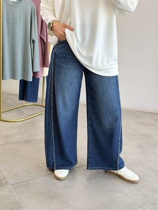 Mavi Renk Özel Dikiş Detaylı Jean