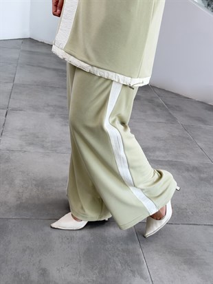 Olive Renk Paraşüt Kumaş Garnili İkili Takım