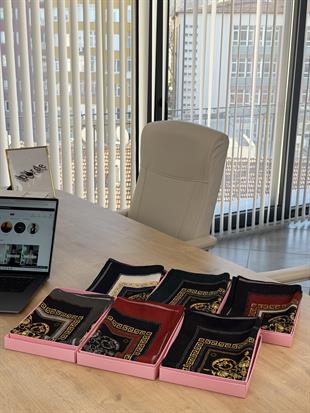 Siyah-Sarı Renk Ottoman Etnik Şal