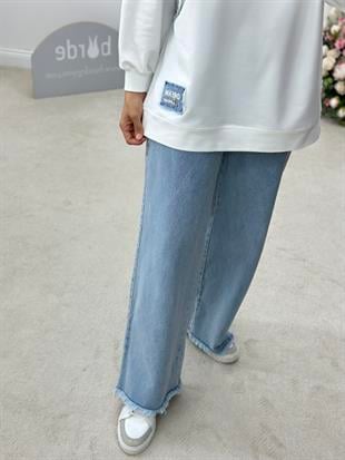 Paçası Püsküllü Bol Paça Jean