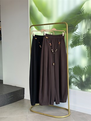Kahve Renk Paraşüt Kumaş Şalvar Pantolon