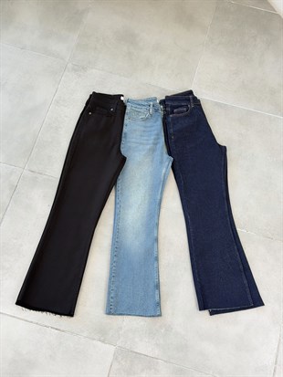 Siyah Renk Beli Kemerli Jean