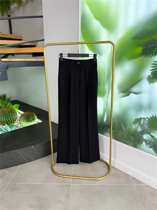 Siyah Renk Krep Kumaş Palazzo Pantolon