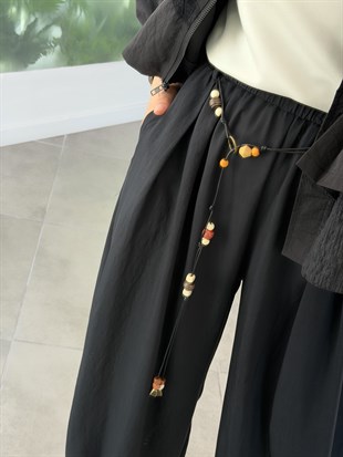 Siyah Renk Paraşüt Kumaş Şalvar Pantolon
