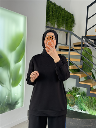 Siyah Renk Parlak Tonaton Baskılı S-Shırt