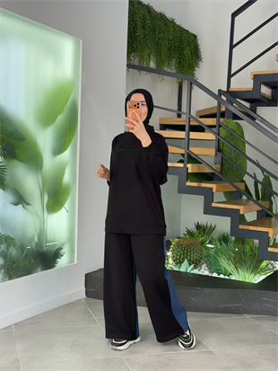 Siyah Renk Parlak Tonaton Baskılı S-Shırt