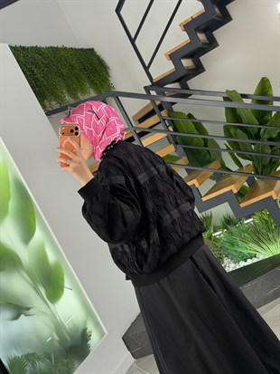 Siyah Renk Premium Fermuarlı Bomber Ceket