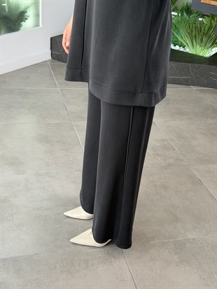 Siyah Renk Reglan Kol Pike Kumaş Basic Takım