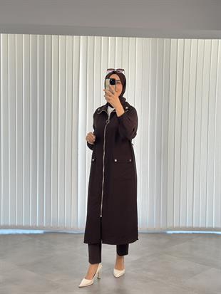 Torba Cepli Fermuarlı Kahverengi Kadın Giyçık