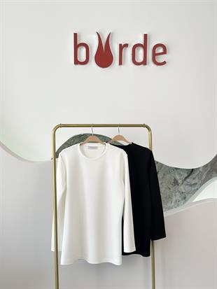 Uzun Kollu Ekru Renk Kadın Body