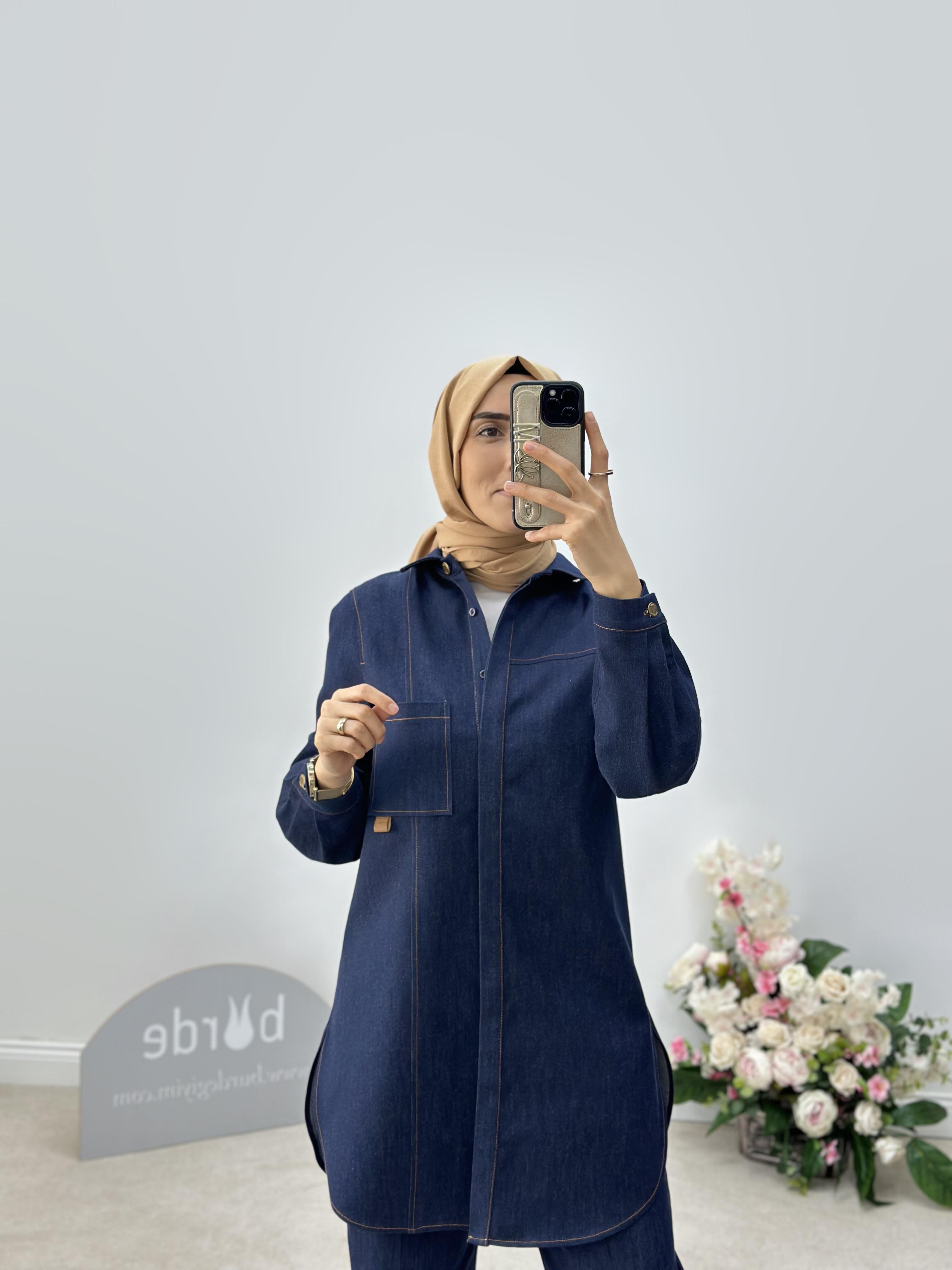Armine Collection Kuplu Ve Cepli Denim Ceket 24K4308 Lacivert