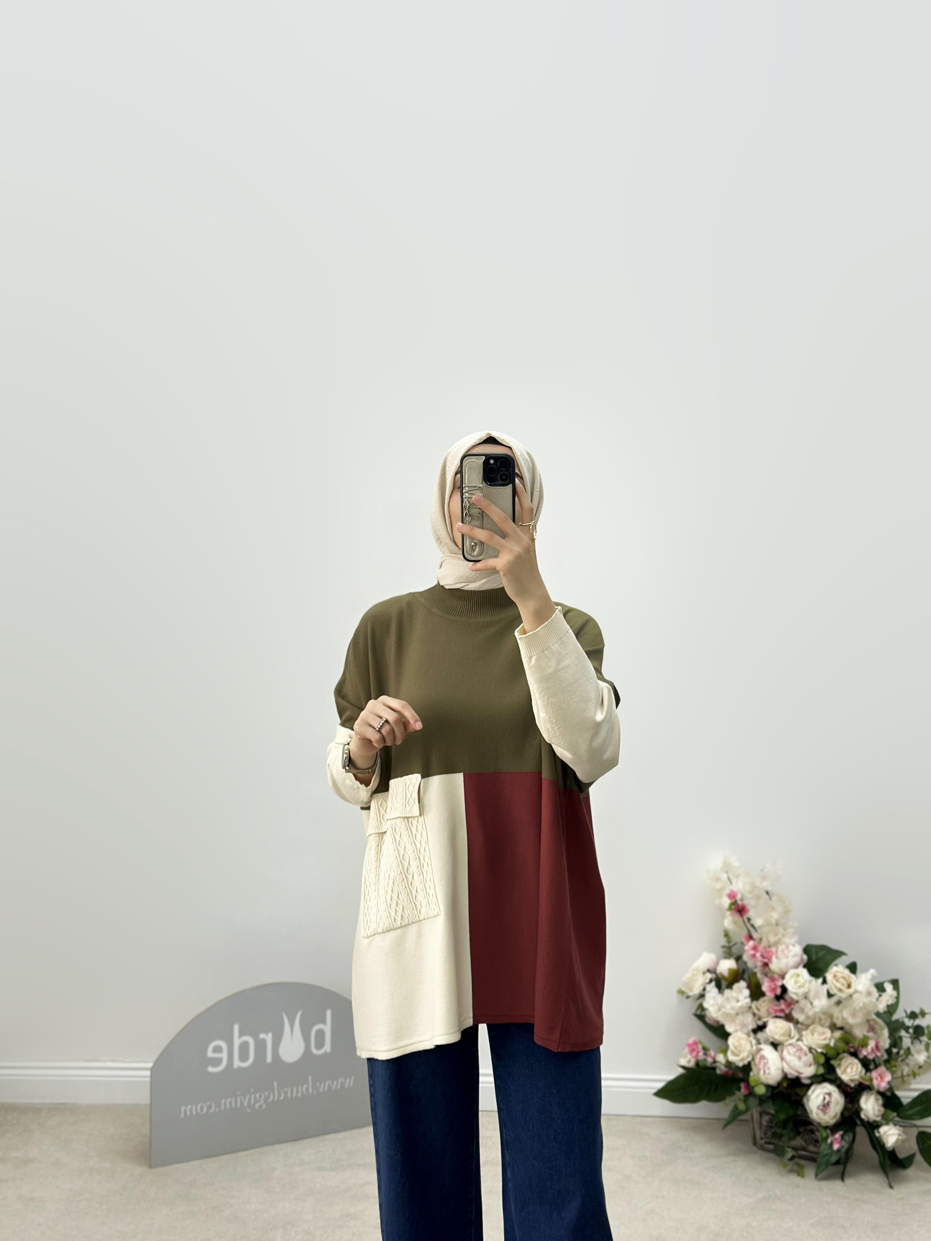 Armine Collection Renk Garnili Kazak 24KD2805 Bej 