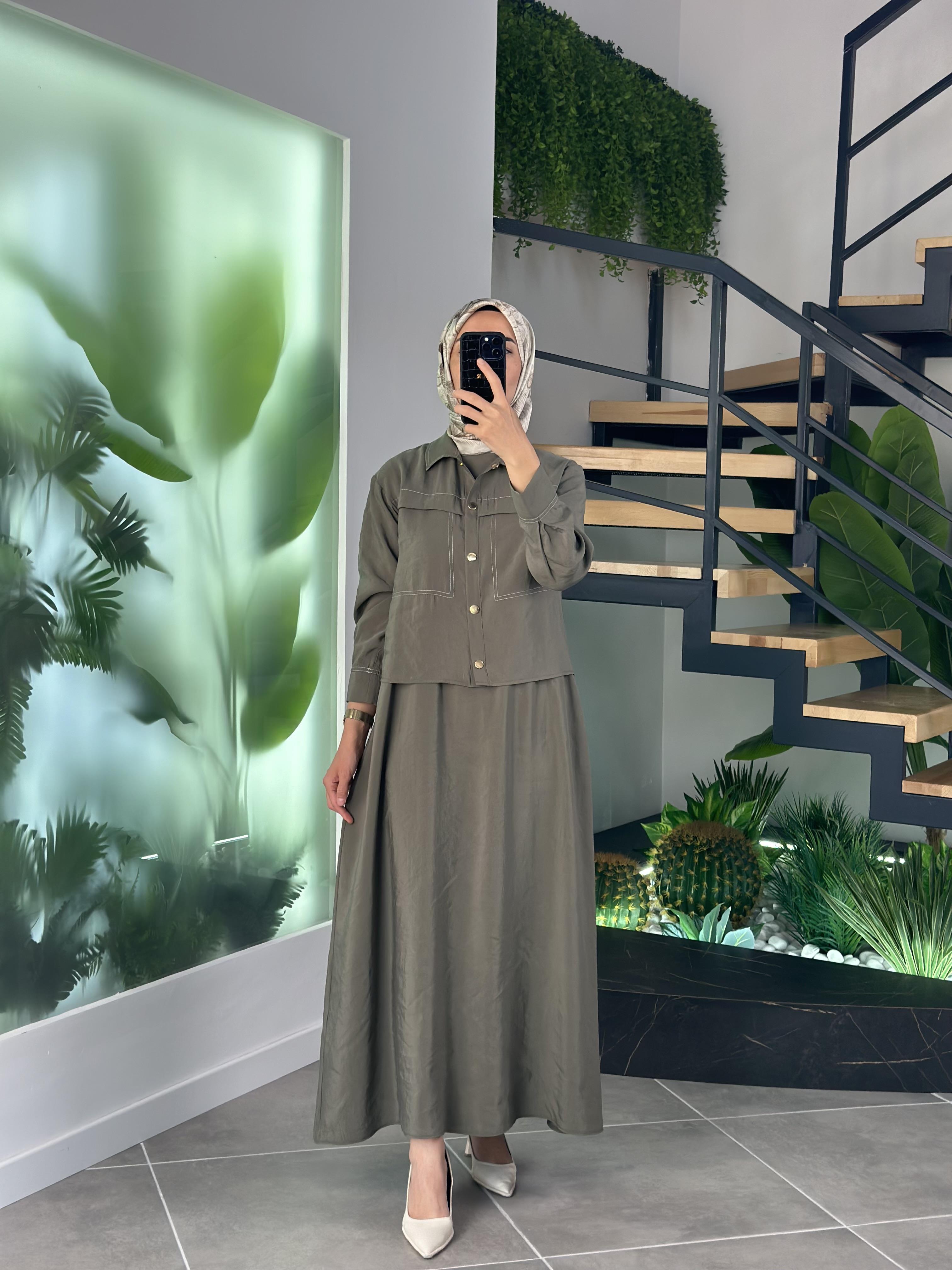 Armine Trend Ceketli Elbise 25YT620 Haki 