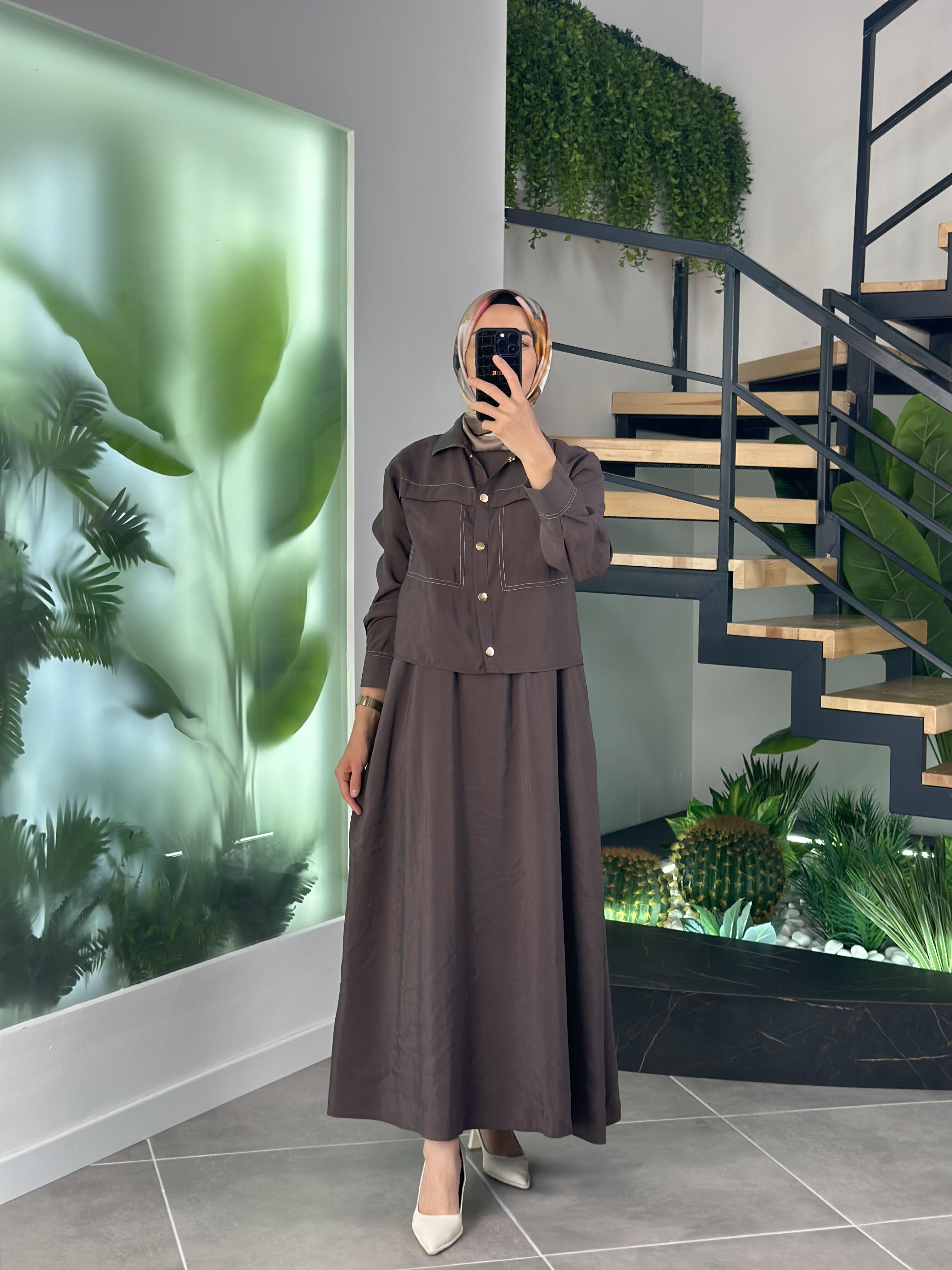 Armine Trend Ceketli Elbise 25YT620 Kahverengi 