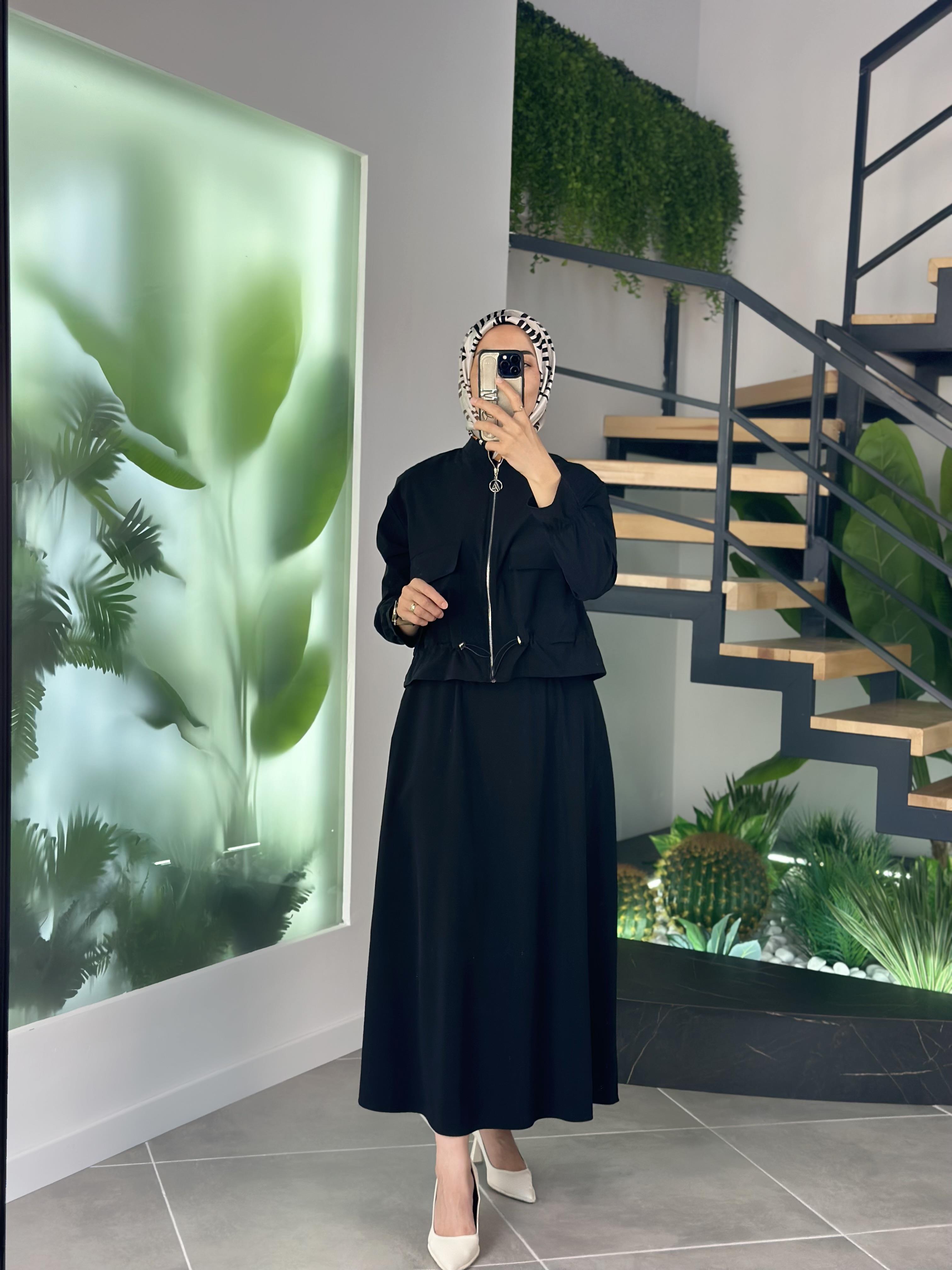 Armine Trend Ceketli Etekli Takım 25YT659 Siyah 