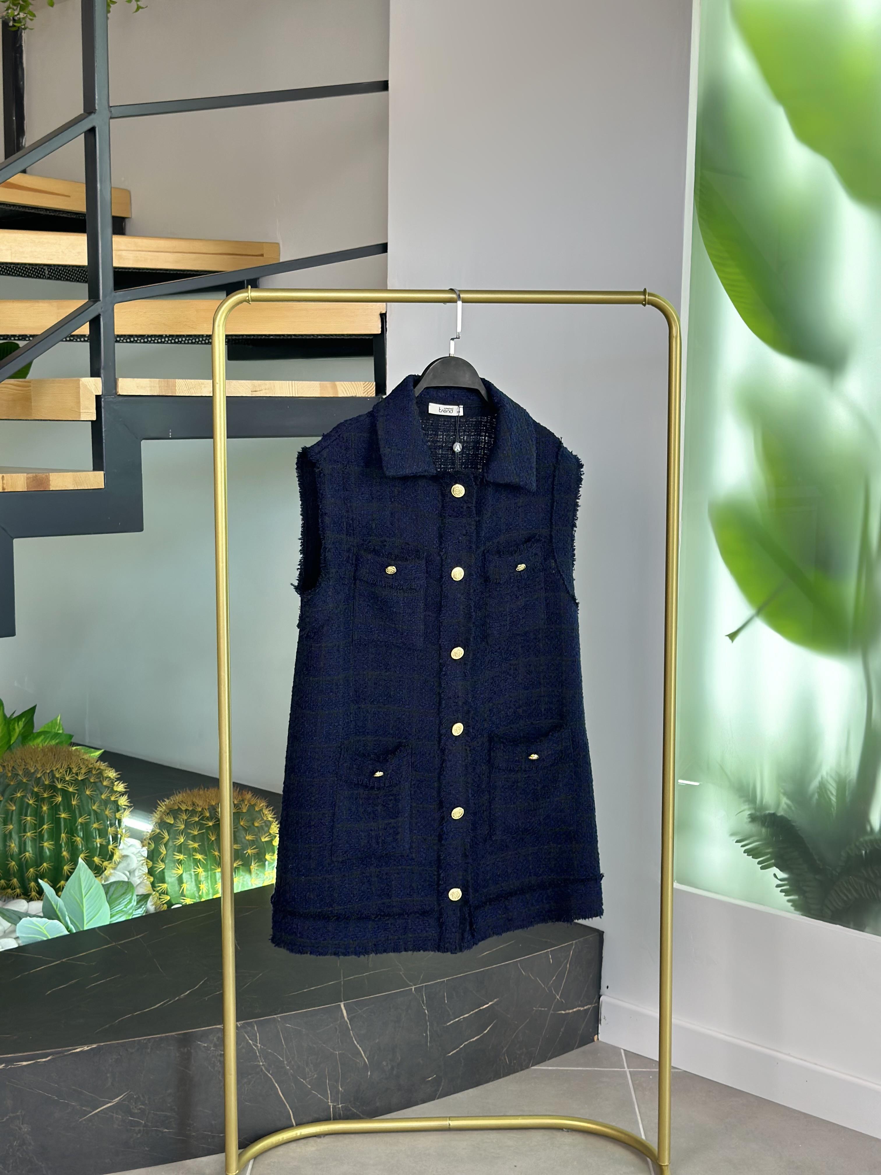 Armine Trend Cepli Tüvit Yelek 25KT516 Lacivert