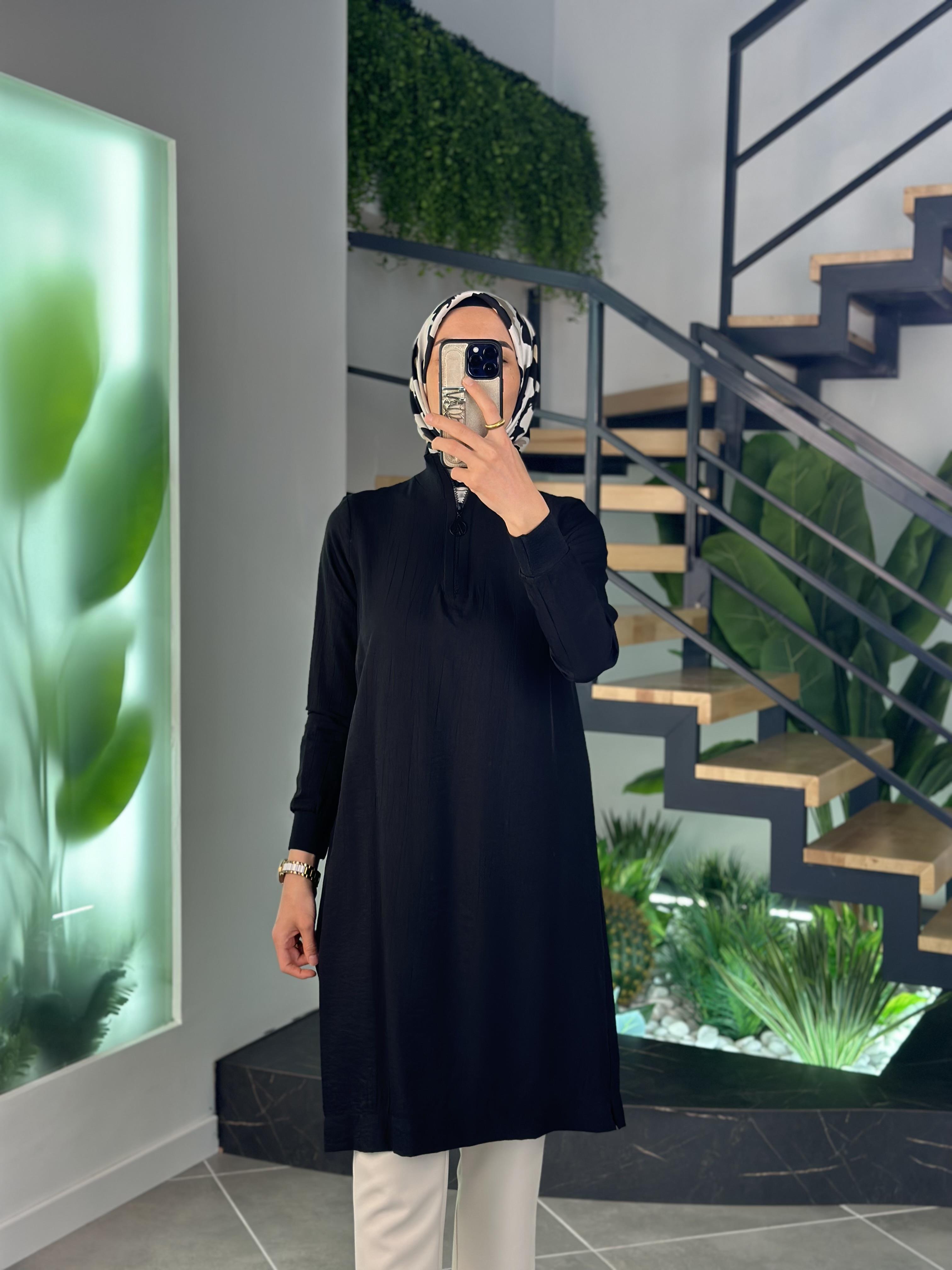 Armine Trend Fermuarlı Tunik 25YT433 Siyah 