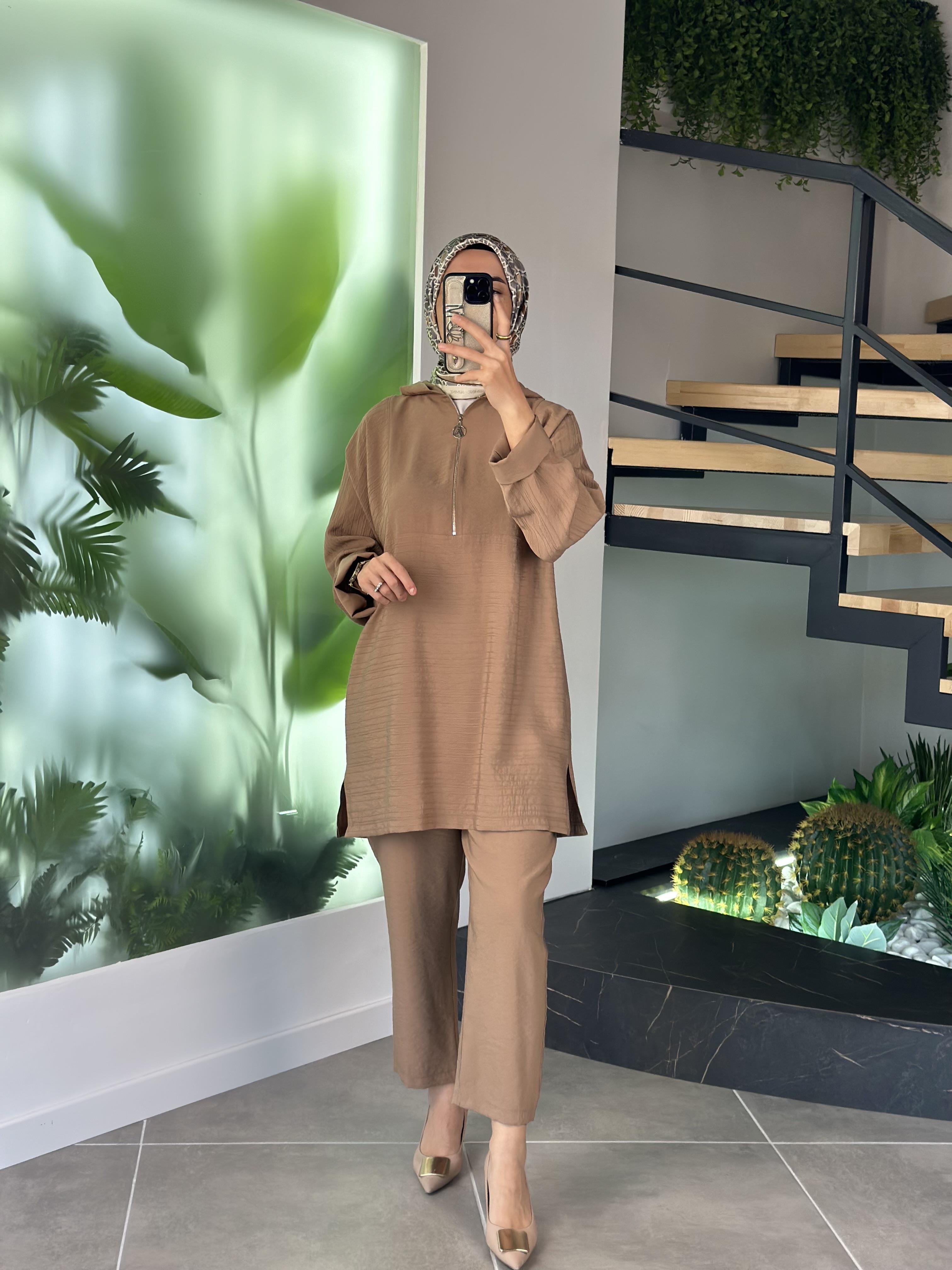 Armine Trend Kapüşonlu Takım 24YT673-1 Camel 