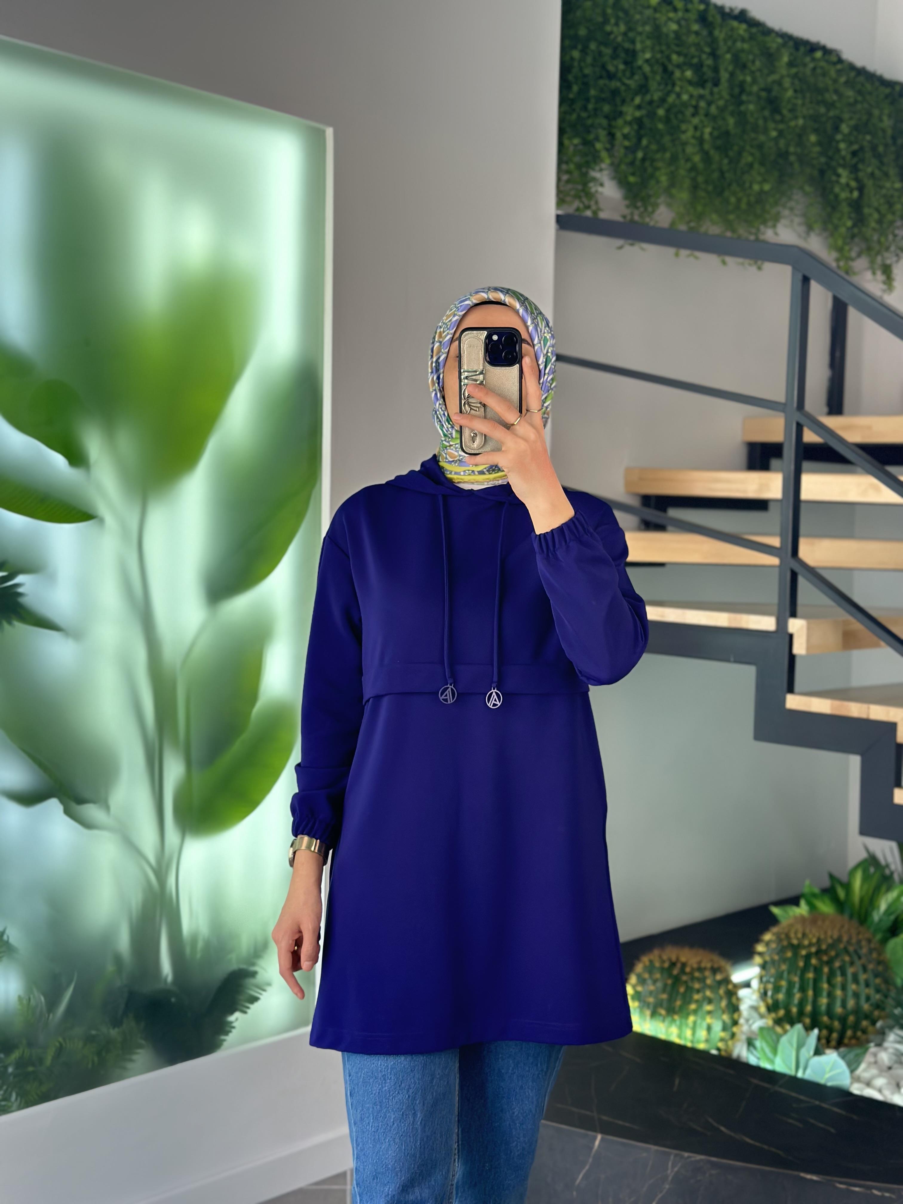 Armine Trend Kapüşonlu Tunik 24KT454-1 Saks