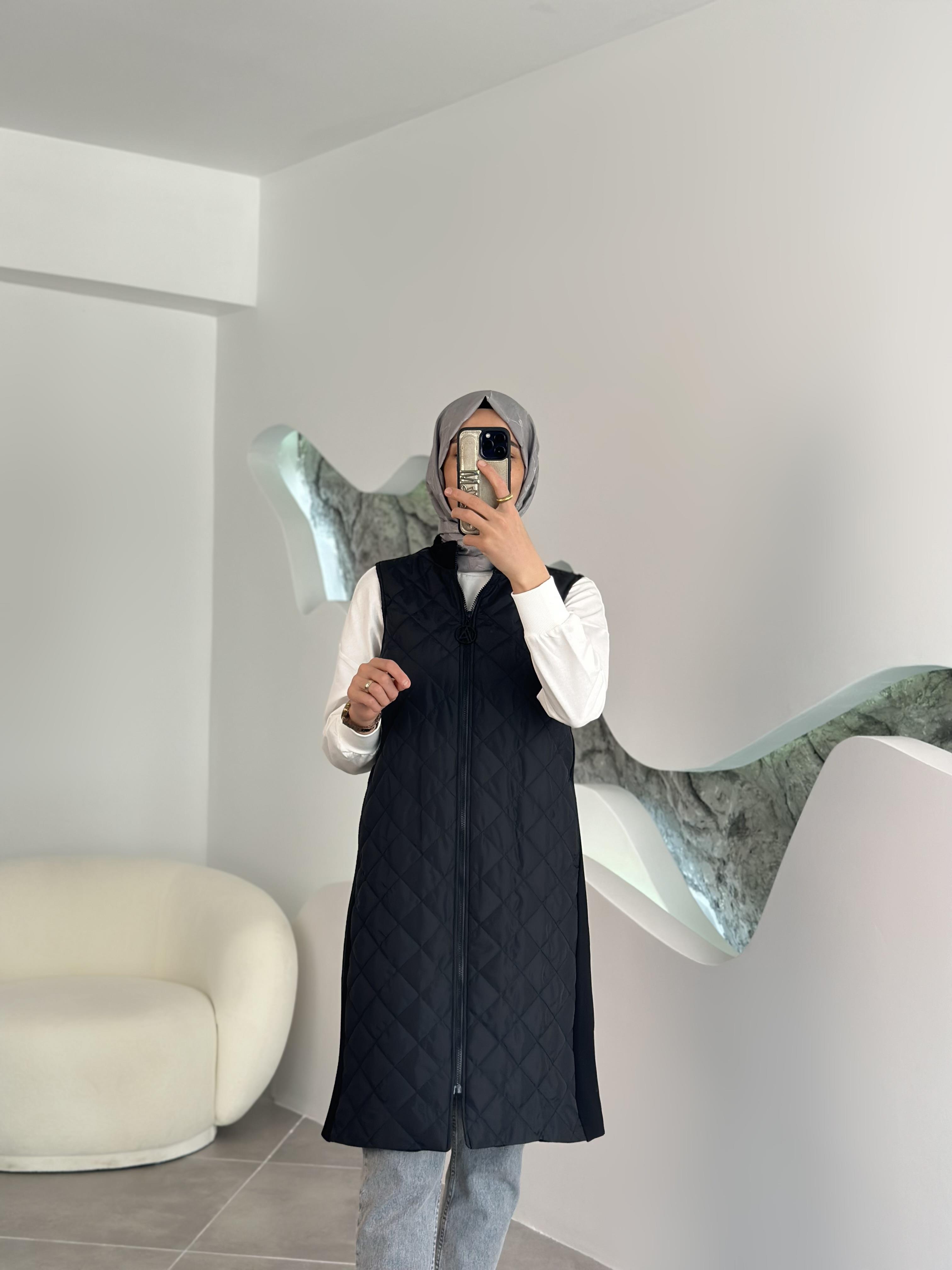 Armine Trend Kapüşonsuz Kapitone Yelek 25YT564 Siyah 