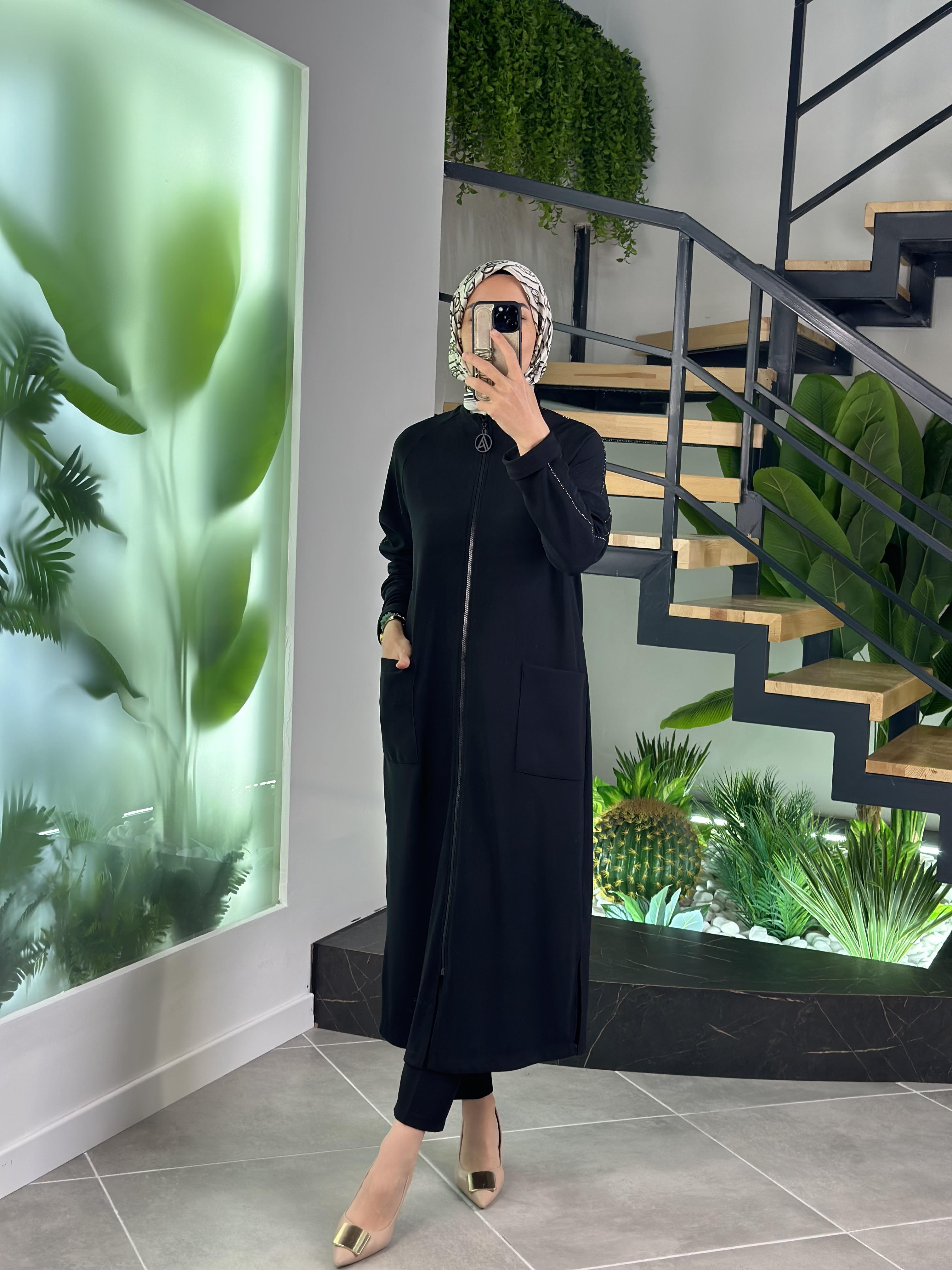 Armine Trend Kolları Taş Detaylı Giyçık 25YT541 Siyah 