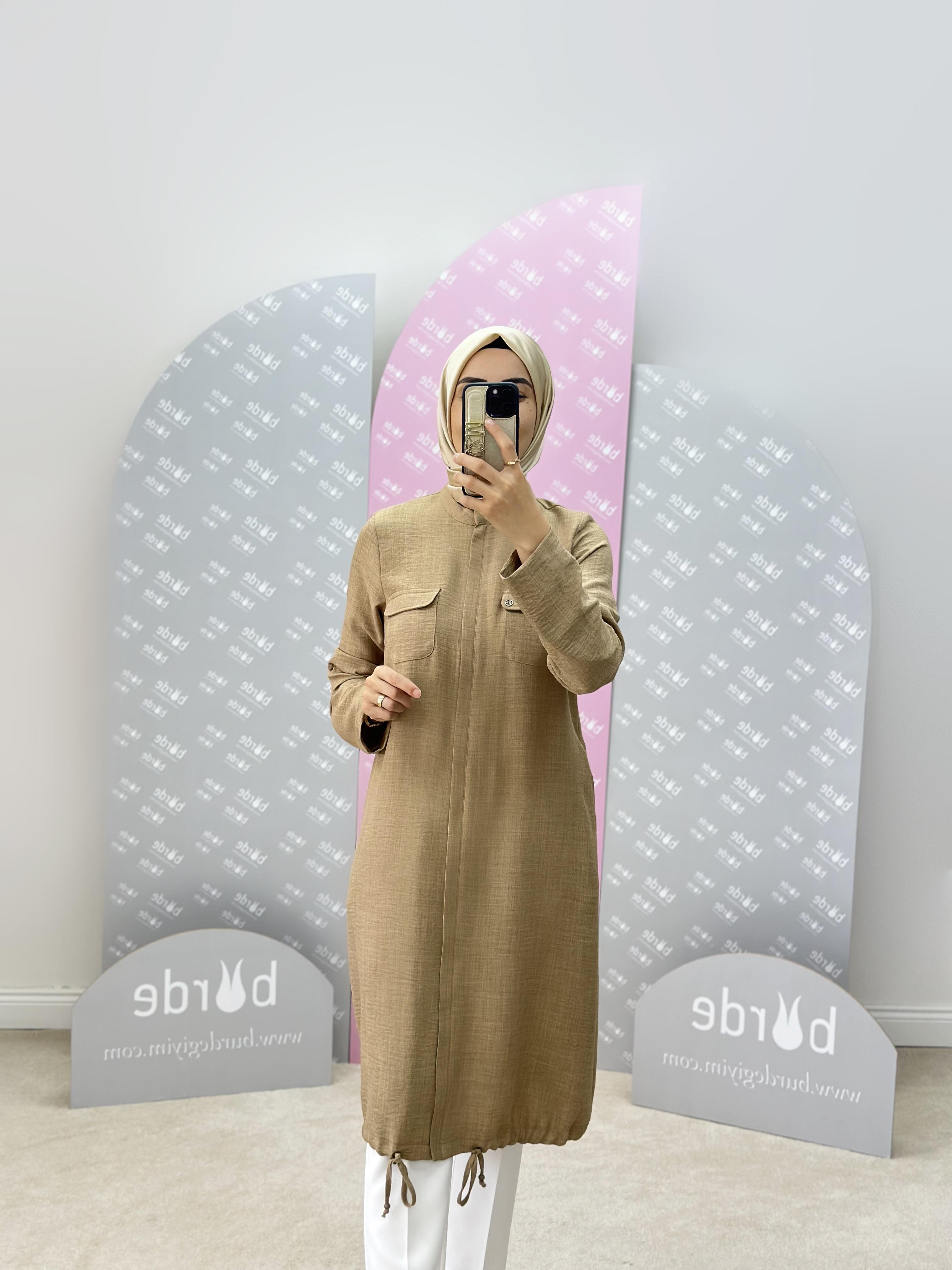 Armine Trend Poly Keten Fermuarlı Gömlek