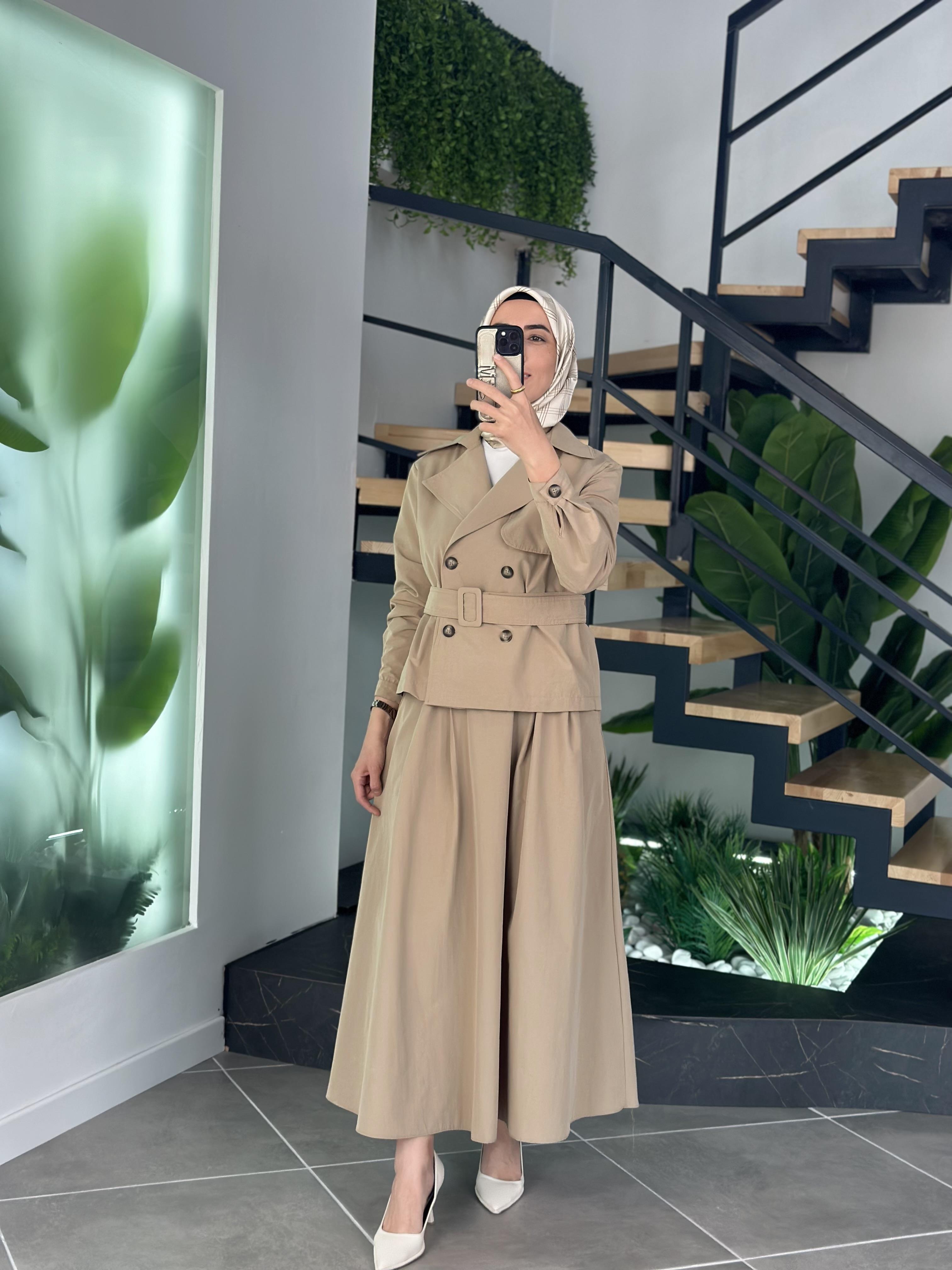 Armine Trend Trenç Model Etekli Takım 25YT619 Bej 