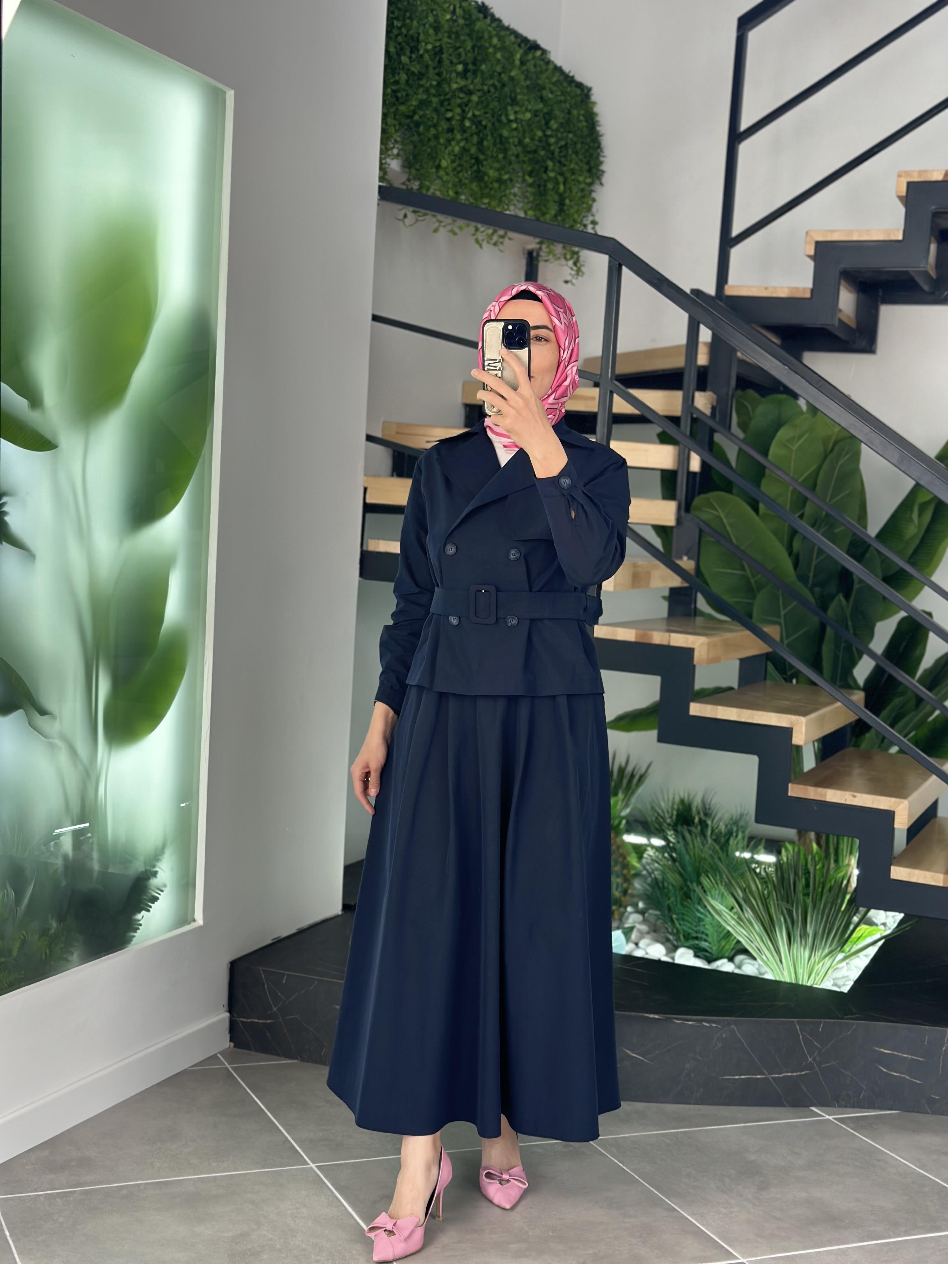 Armine Trend Trenç Model Etekli Takım 25YT619 Lacivert 