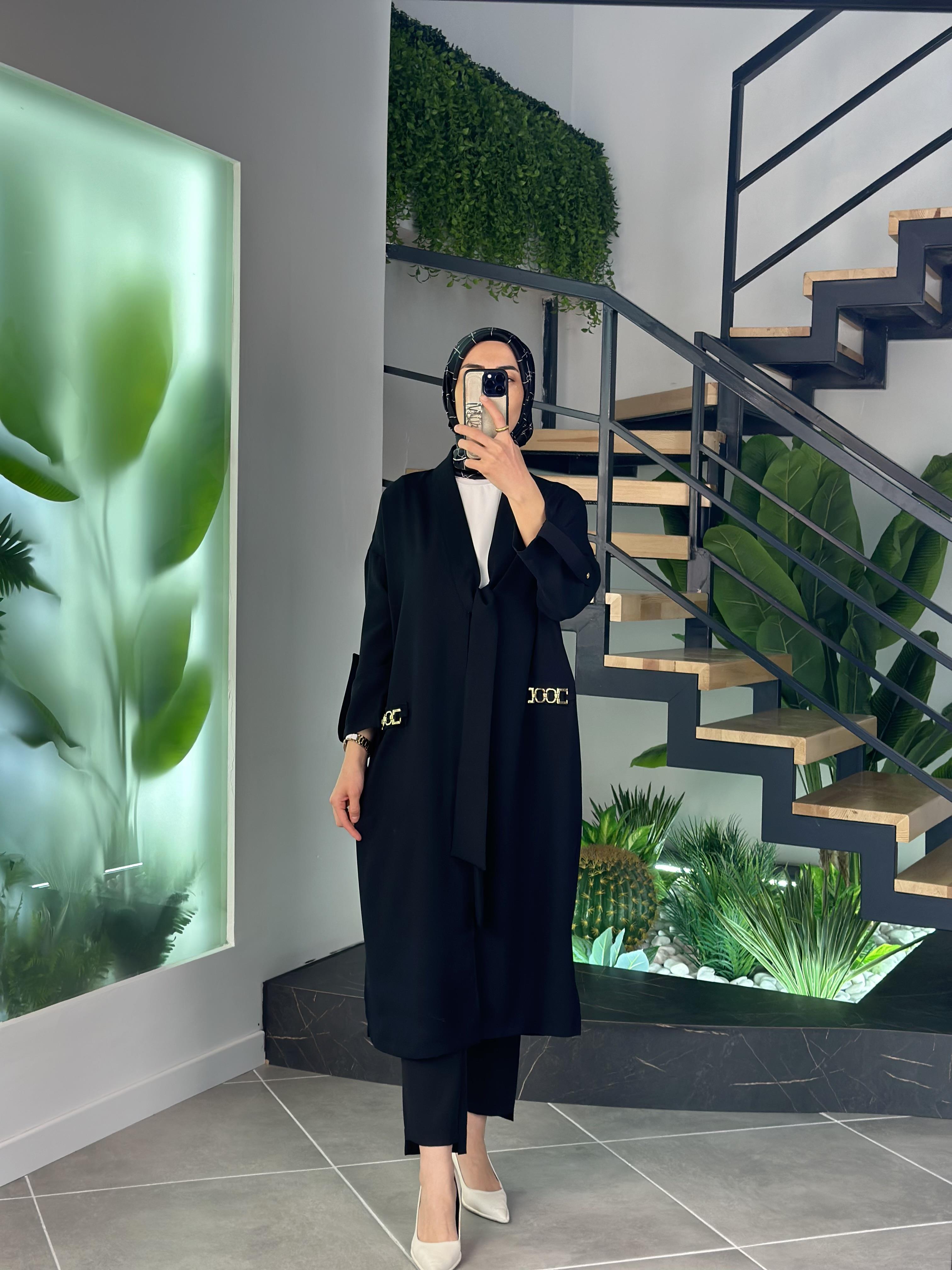 Armine Trend Zincir Detaylı Bağlamalı Giyçık 25YT543 Siyah 