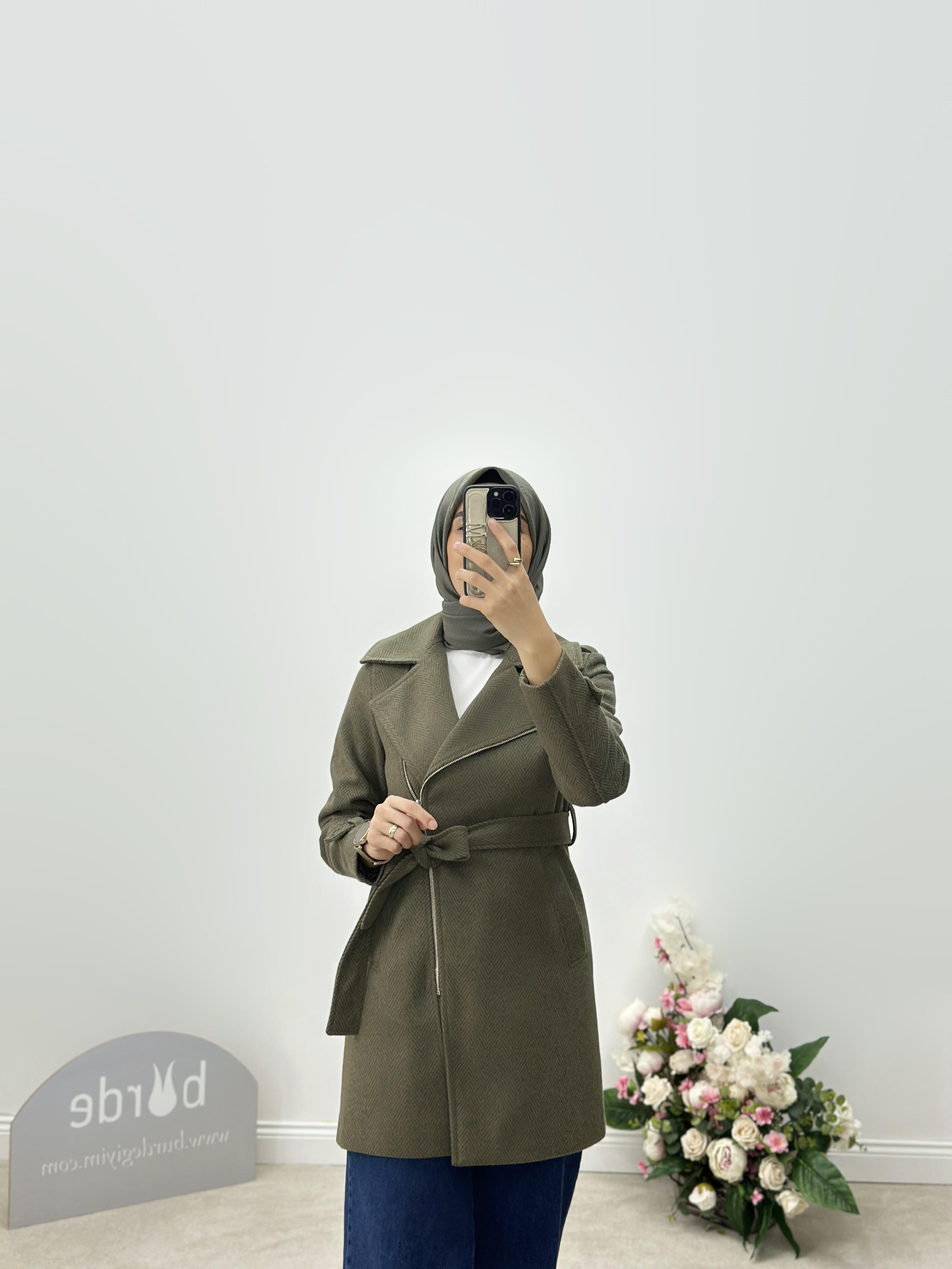 Balık Sırtı Kaşe Kaban